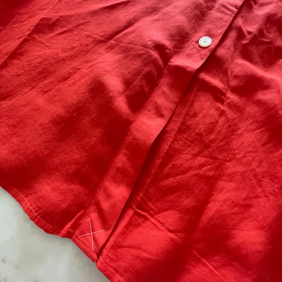 Loft | Midi Skirt Linen Blend Button Front - Picture 4 of 5